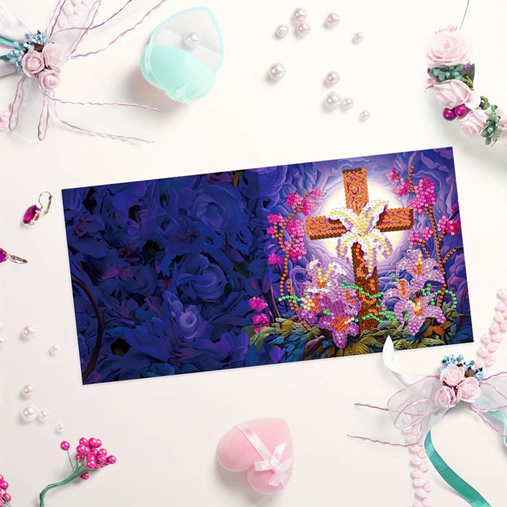 Diamond Painting Grußkarten Kreuz 8 Stück, Unique-Diamond