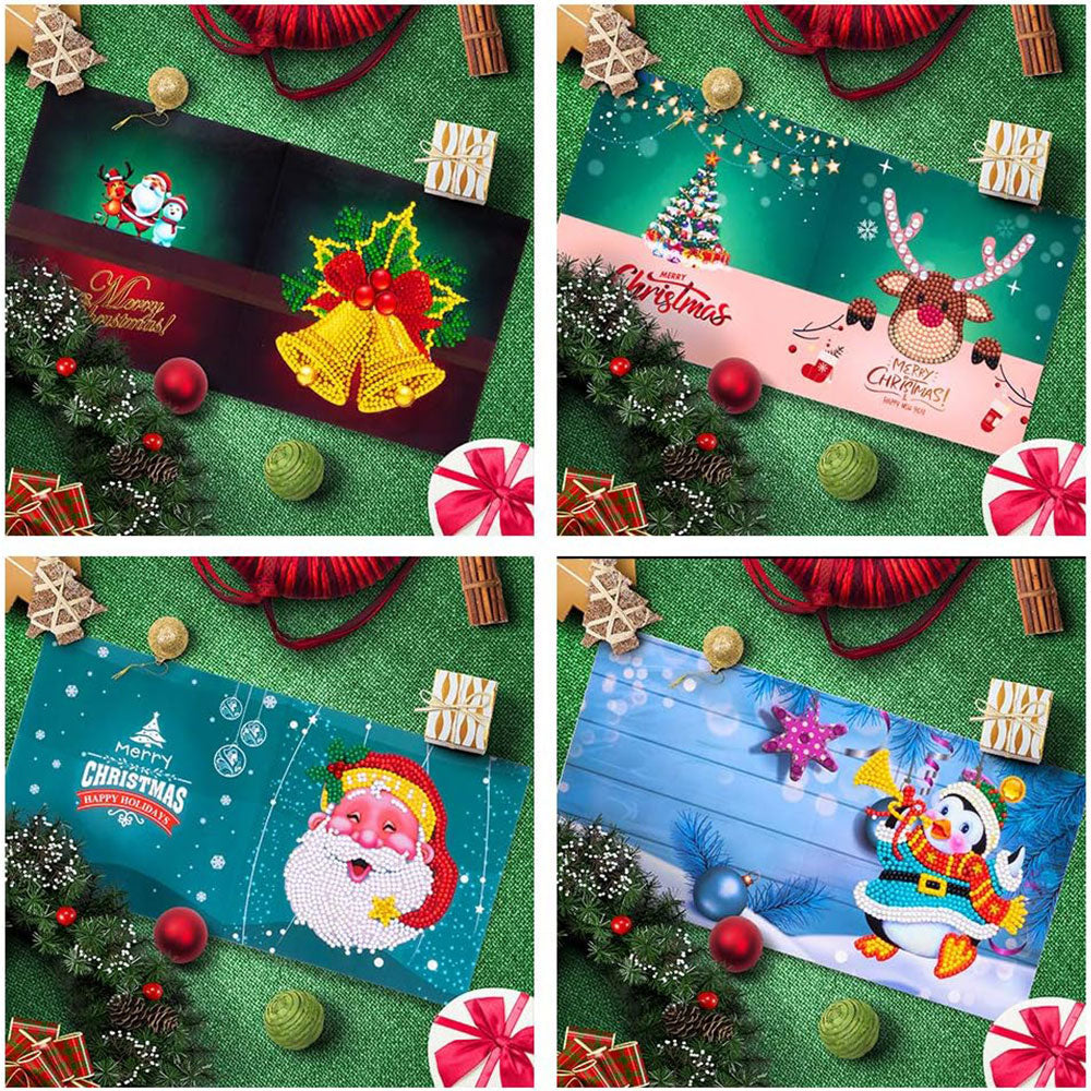 Diamond Painting Grußkarten Weihnachten 8 Stück Set 4, Unique-Diamond