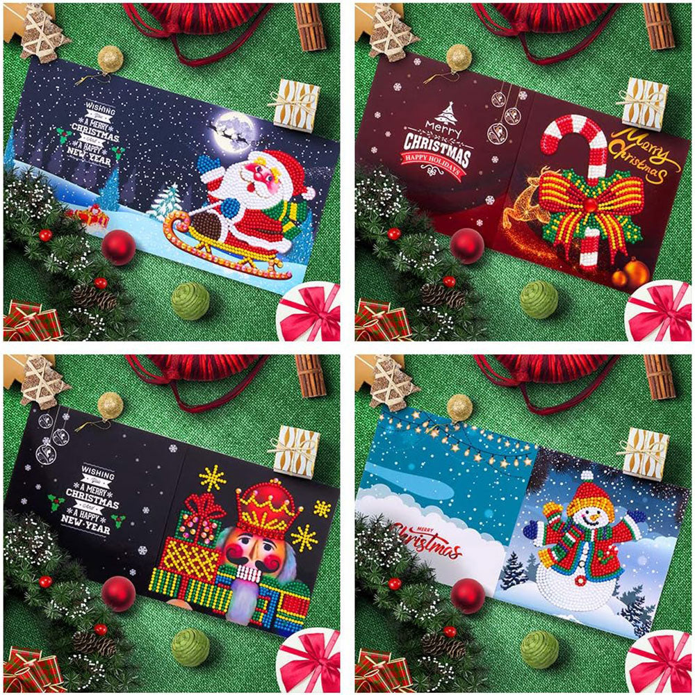 Diamond Painting Grußkarten Weihnachten 8 Stück Set 4, Unique-Diamond