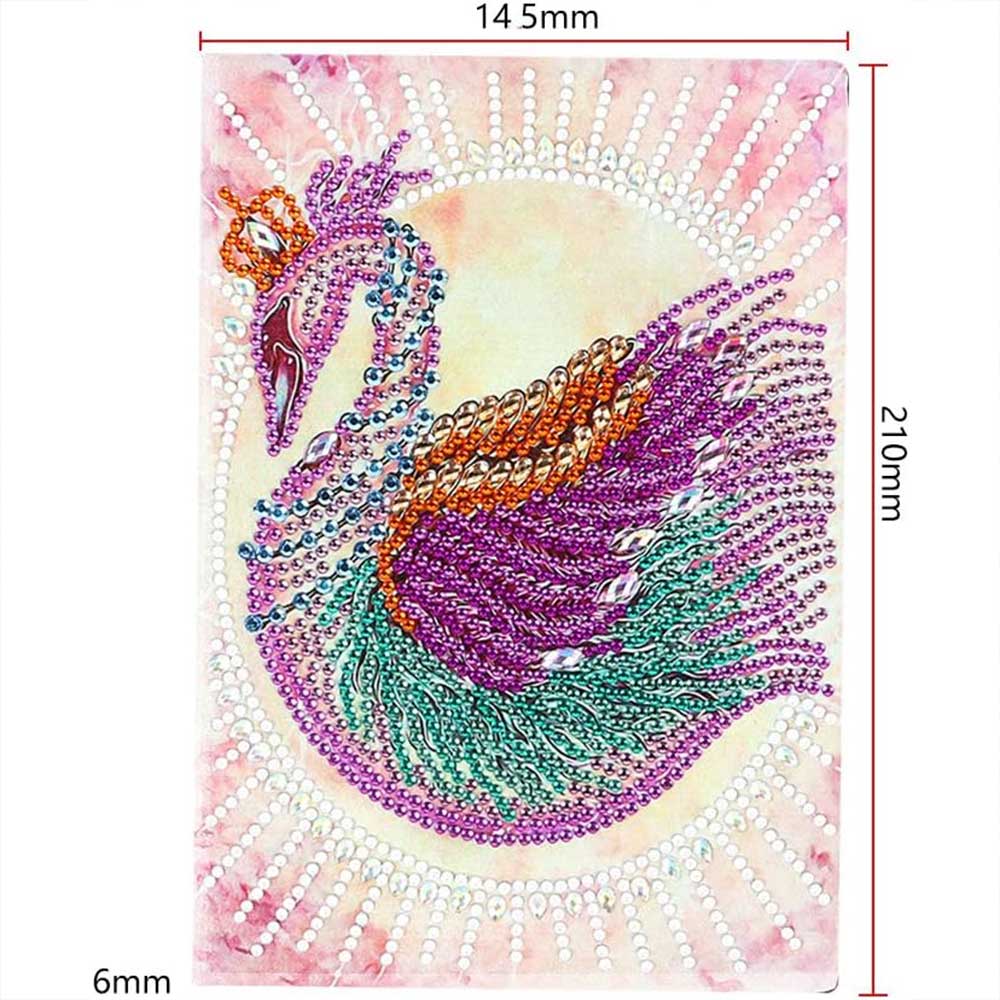 Diamond Painting Notizbuch Schwan, Unique-Diamond