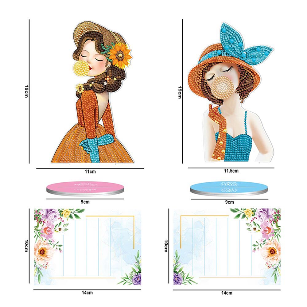 Diamond Painting Notizhalter Damen 2 Stück Set, Unique-Diamond