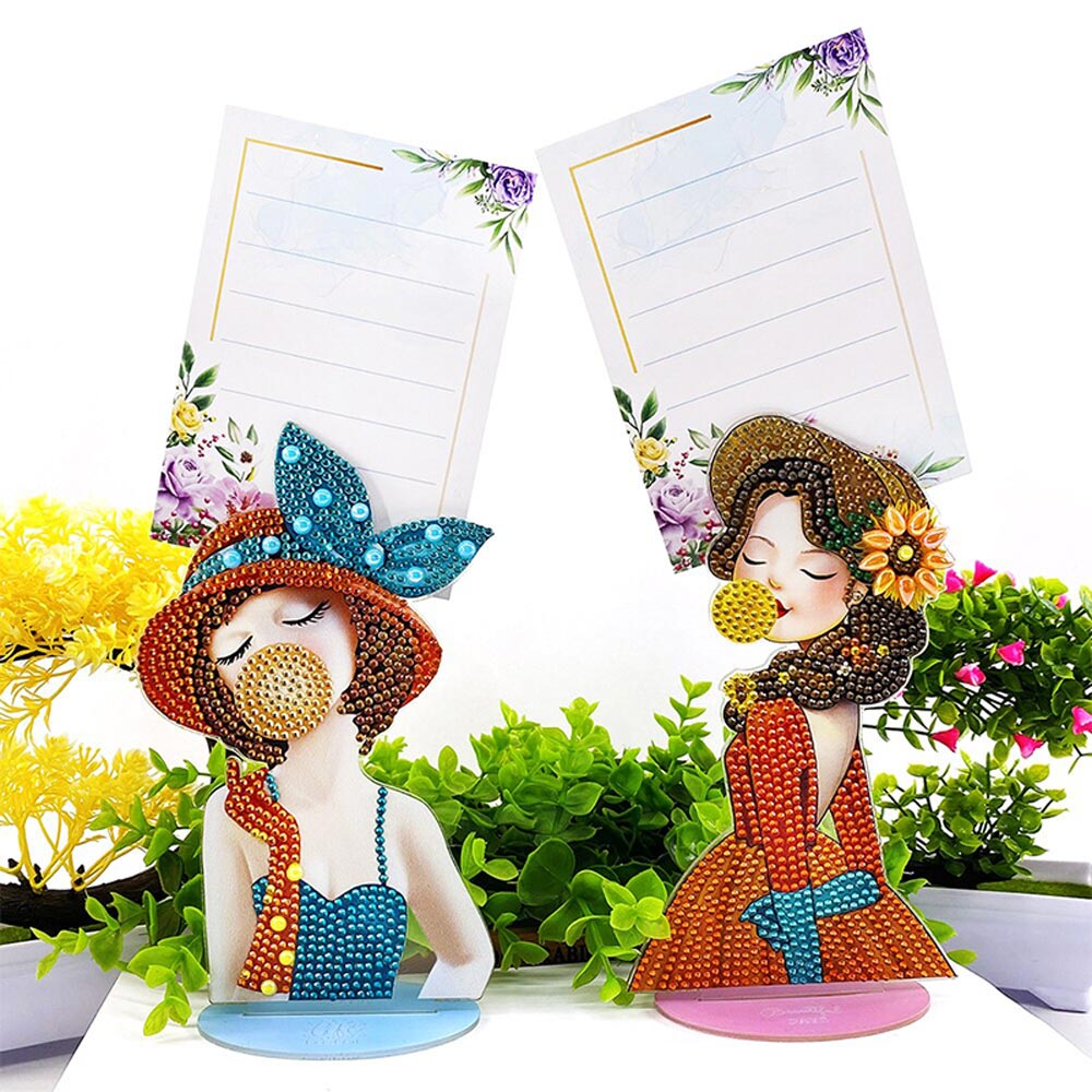 Diamond Painting Notizhalter Damen 2 Stück Set, Unique-Diamond