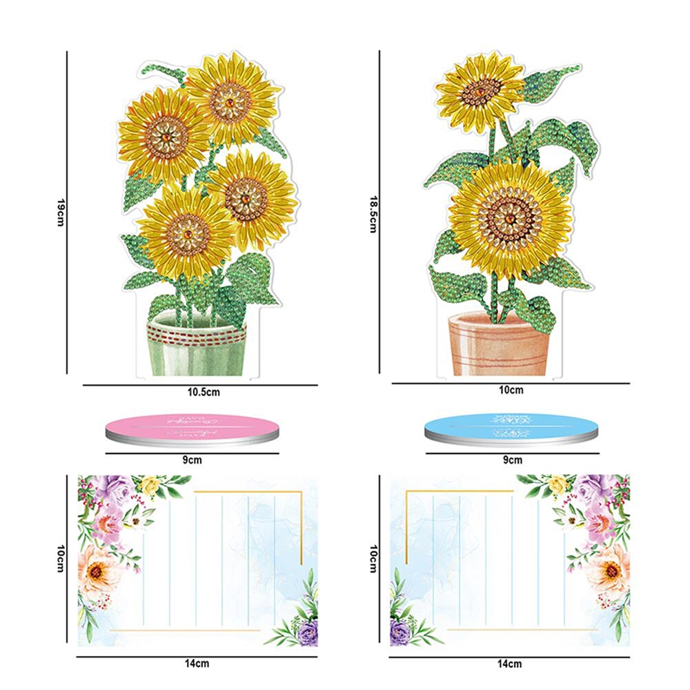 Diamond Painting Notizhalter Sonnenblumen 2 Stück Set, Unique-Diamond