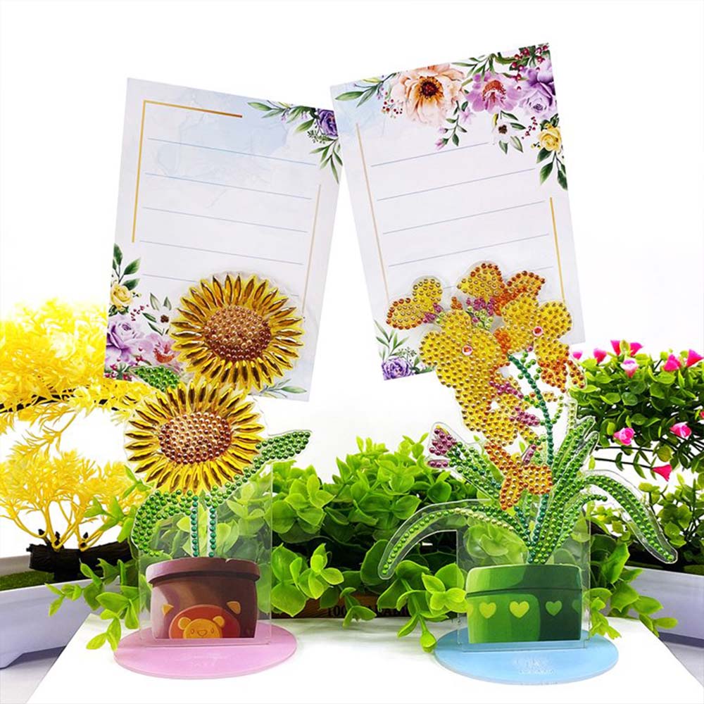 Diamond Painting Notizhalter Blumen 2 Stück Set, Unique-Diamond