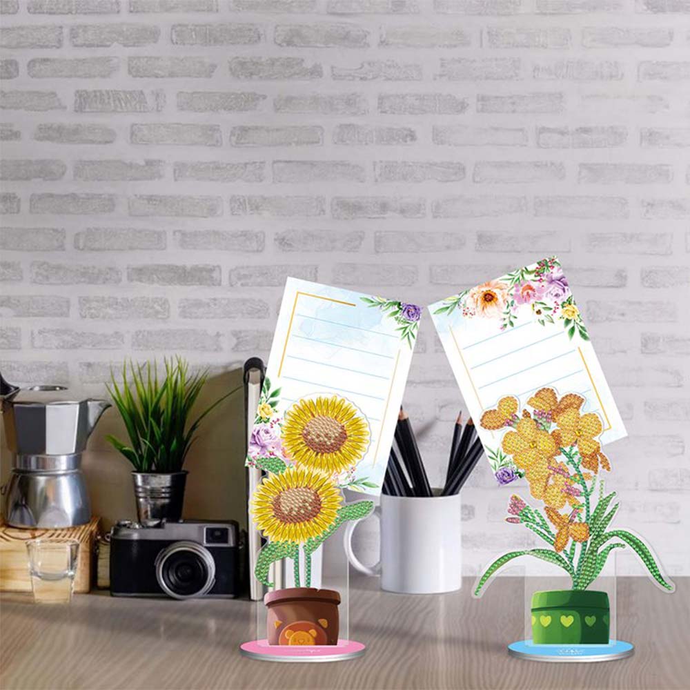 Diamond Painting Notizhalter Blumen 2 Stück Set, Unique-Diamond