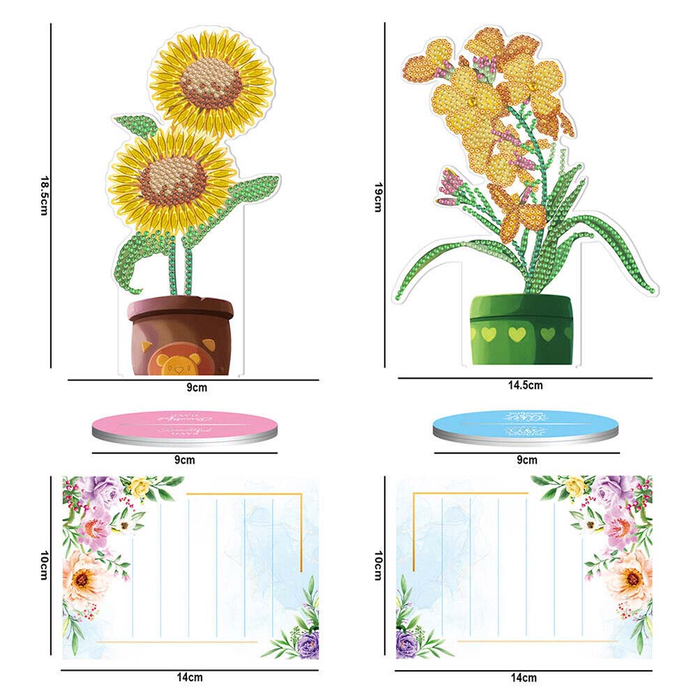 Diamond Painting Notizhalter Blumen 2 Stück Set, Unique-Diamond