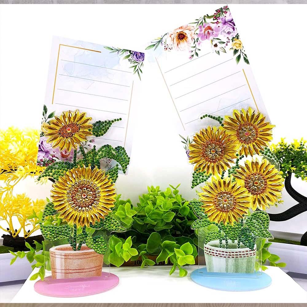 Diamond Painting Notizhalter Sonnenblumen 2 Stück Set, Unique-Diamond