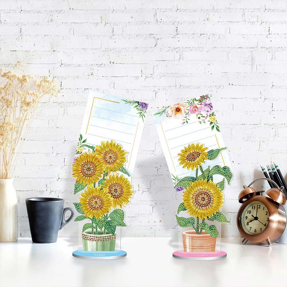 Diamond Painting Notizhalter Sonnenblumen 2 Stück Set, Unique-Diamond