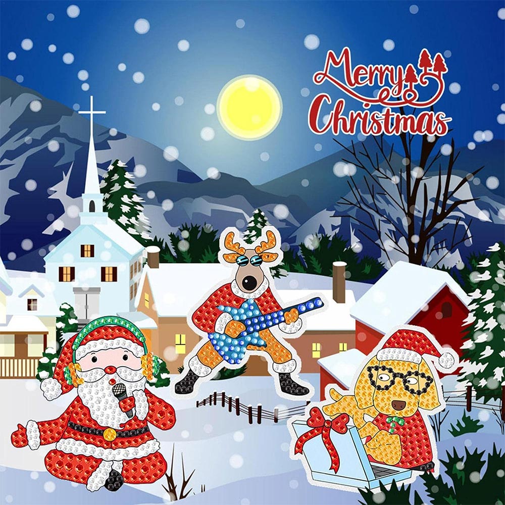 Diamond Painting Schlüsselanhänger Weihnachten 15 Stück, Unique-Diamond