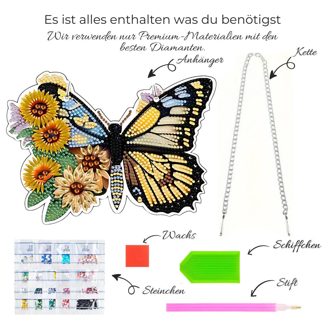 5D Diamond Painting Türanhänger Schmetterling, Unique-Diamond