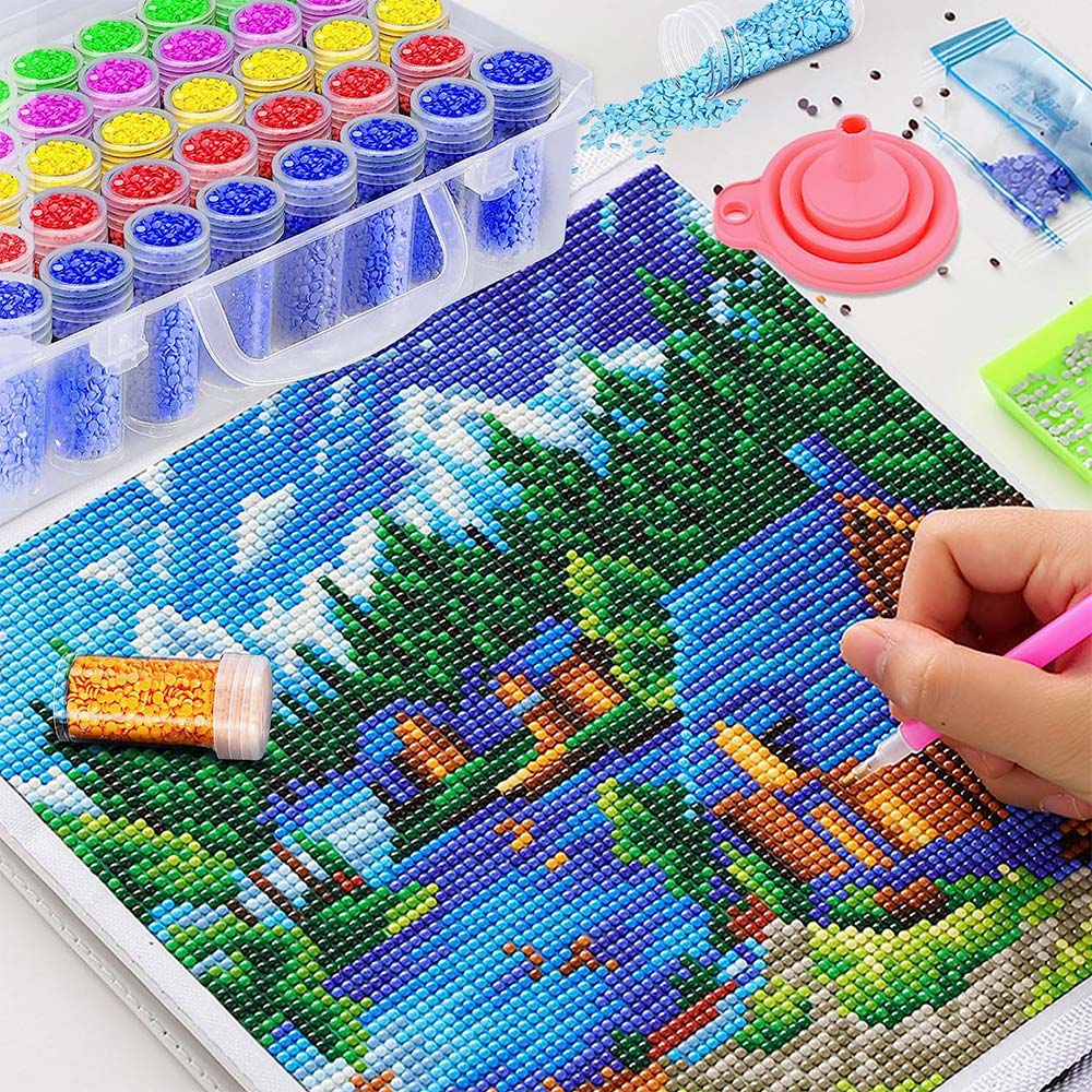 Diamond Painting XL Aufbewahrungsbox mit 38 Dosen, Unique-Diamond