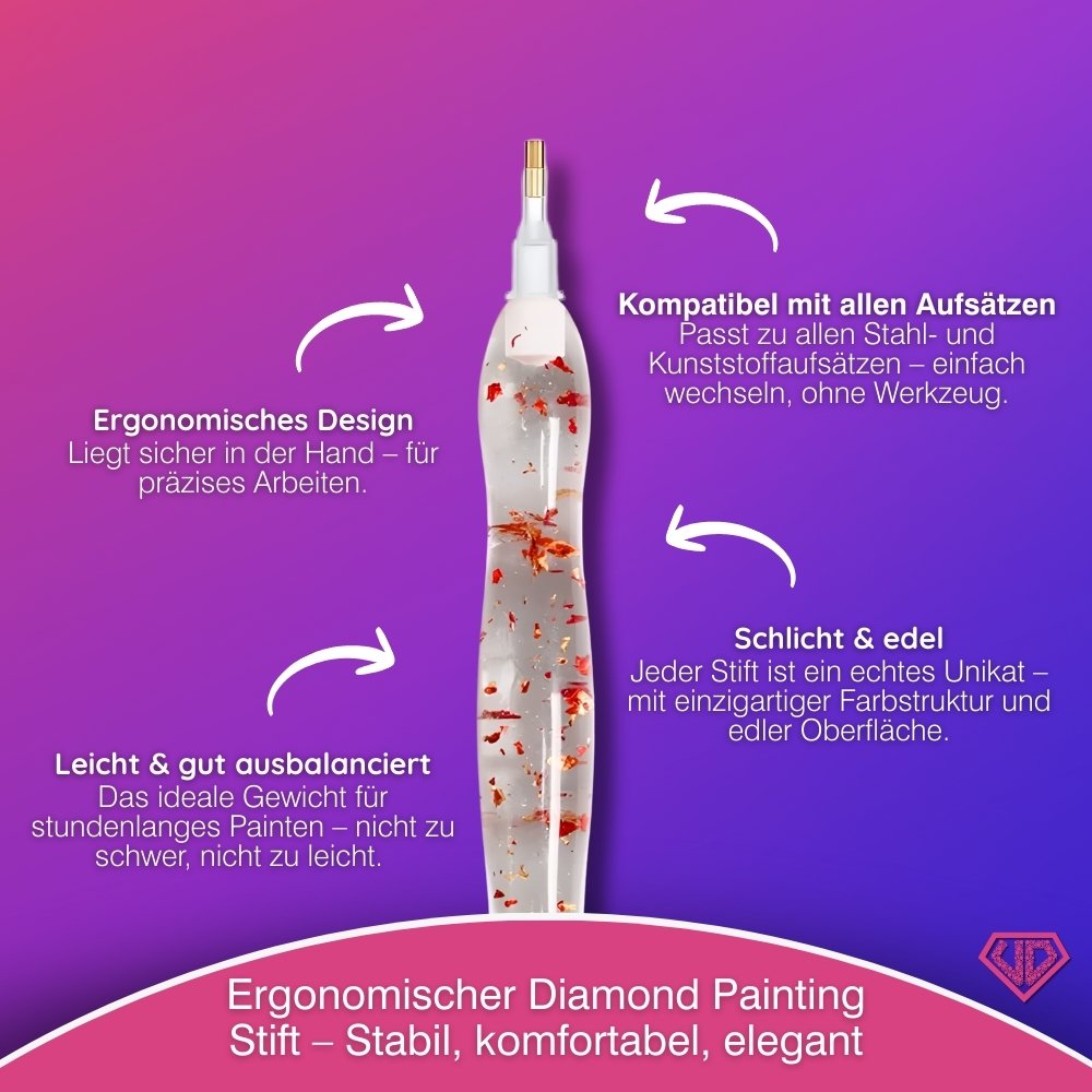 Diamond Painting Ergonomischer Premium-Stift – Golden Ember, Unique-Diamond