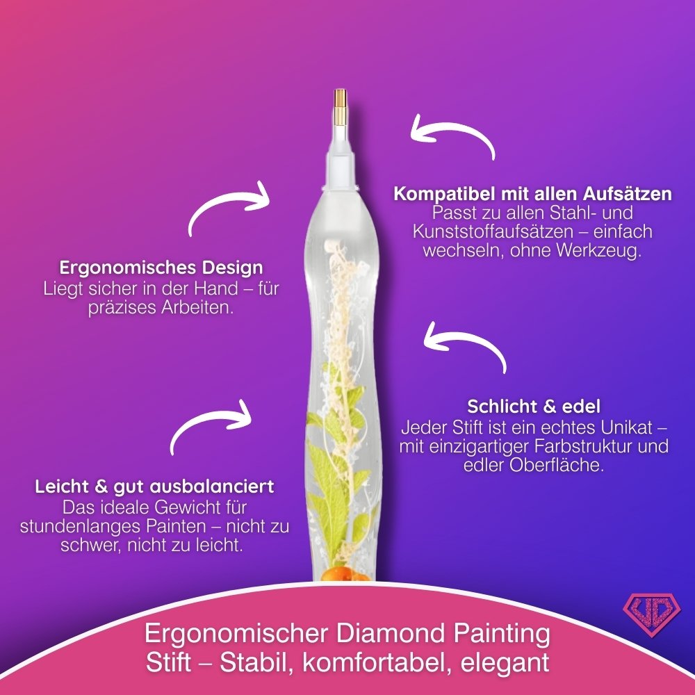 Diamond Painting Ergonomischer Premium-Stift – Golden Herb Bloom Unique-Diamond