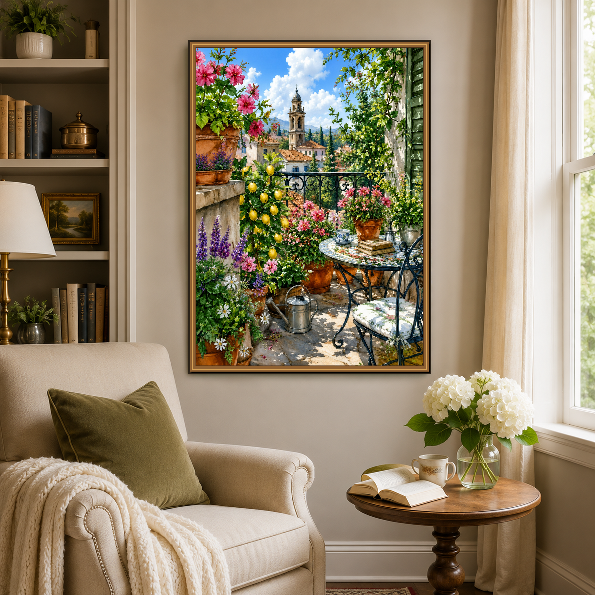5D Diamond Painting – Mediterrane Blütenterrasse