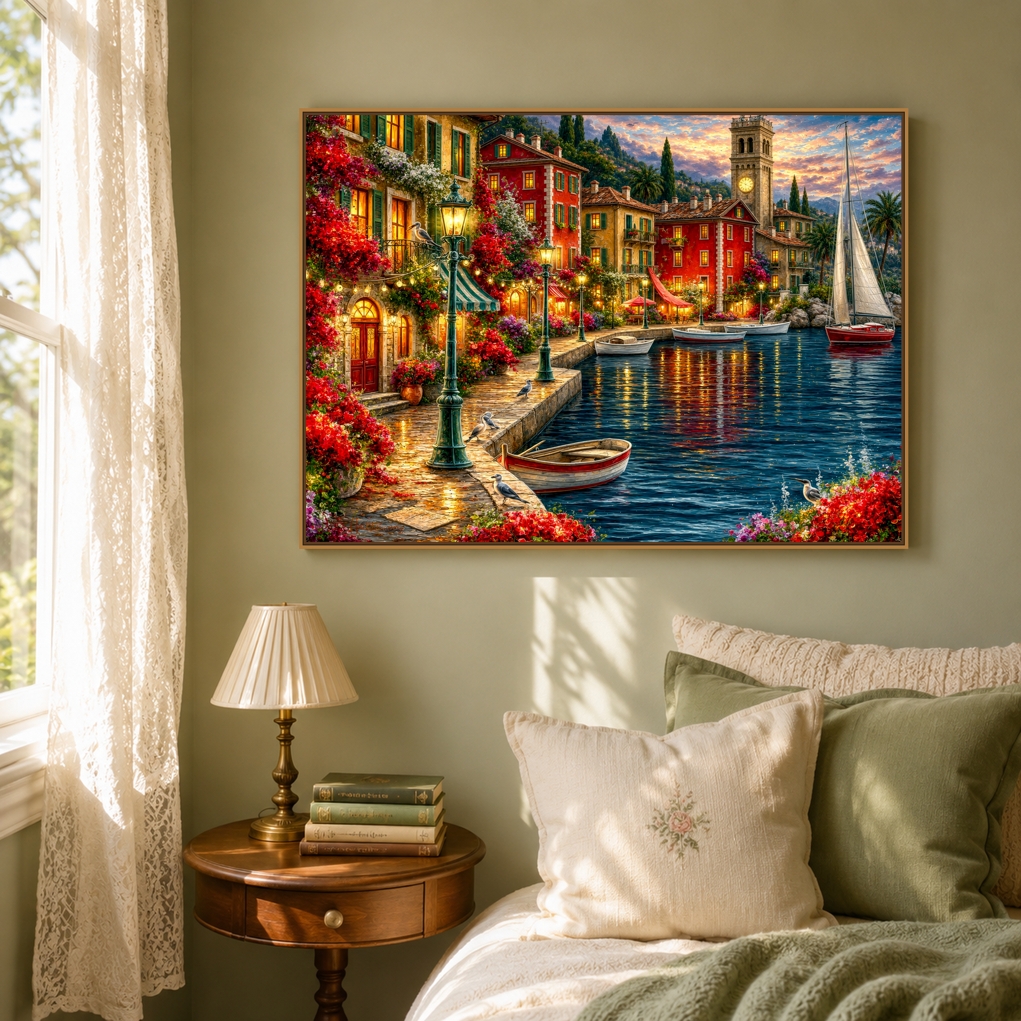 5D Diamond Painting – Romantischer Hafen im Abendlicht