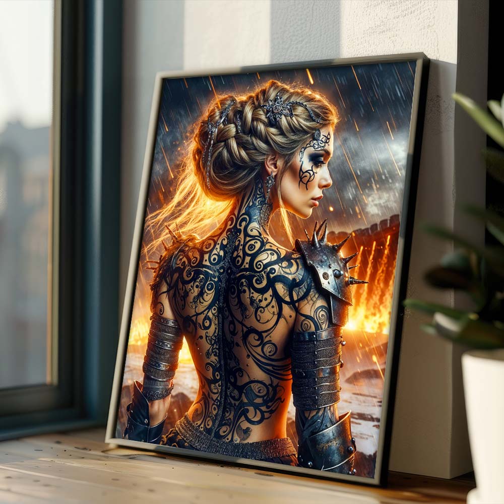 5D Diamond Painting – Valyria – Die Kriegerin aus Feuer und Schatten Unique-Diamond