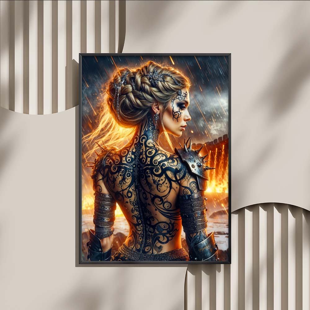 5D Diamond Painting – Valyria – Die Kriegerin aus Feuer und Schatten Unique-Diamond