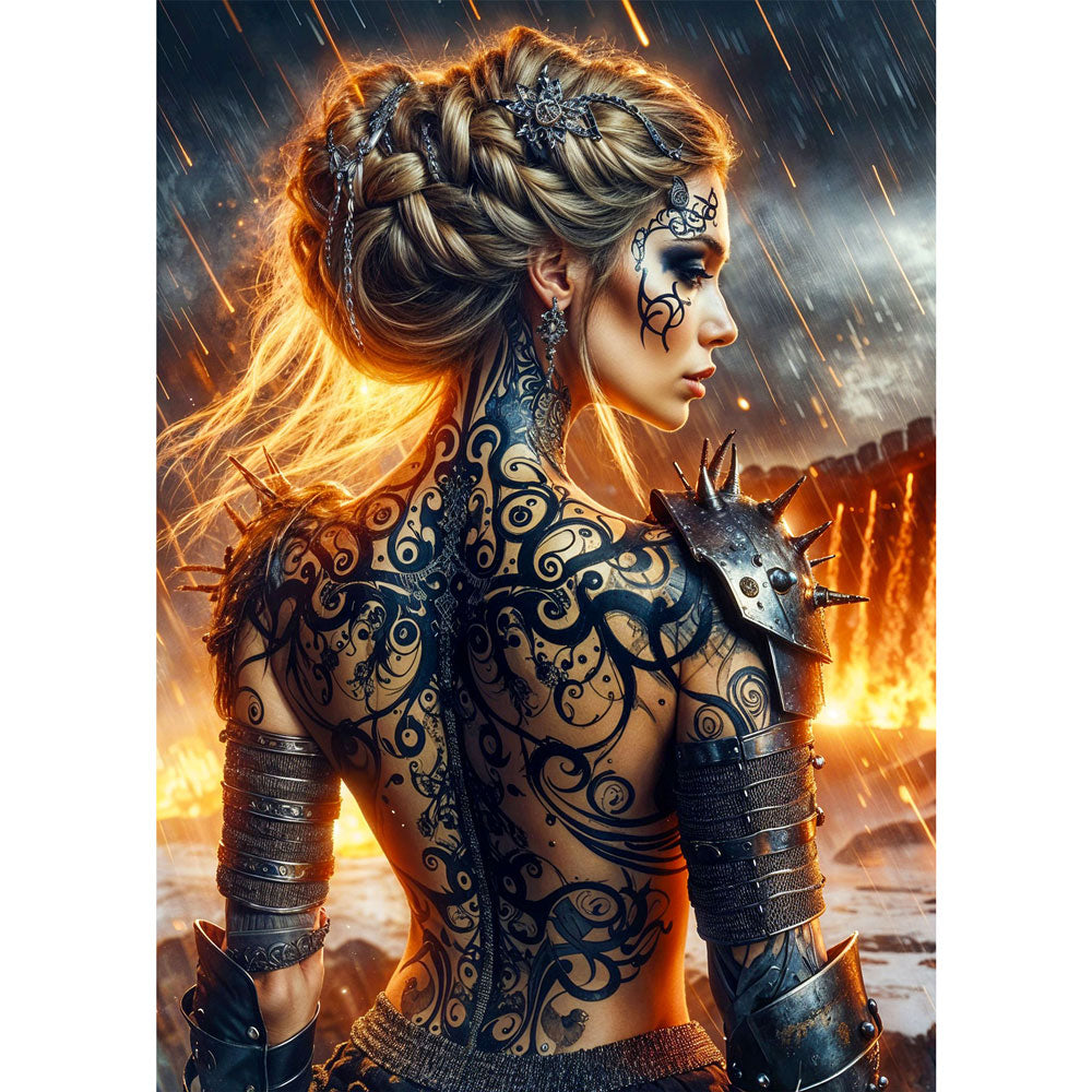 5D Diamond Painting – Valyria – Die Kriegerin aus Feuer und Schatten Unique-Diamond