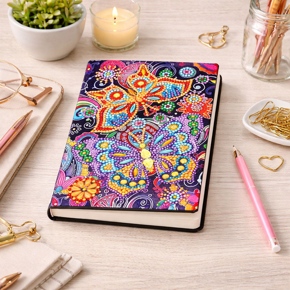 Diamond Painting Notizbuch Schmetterlinge