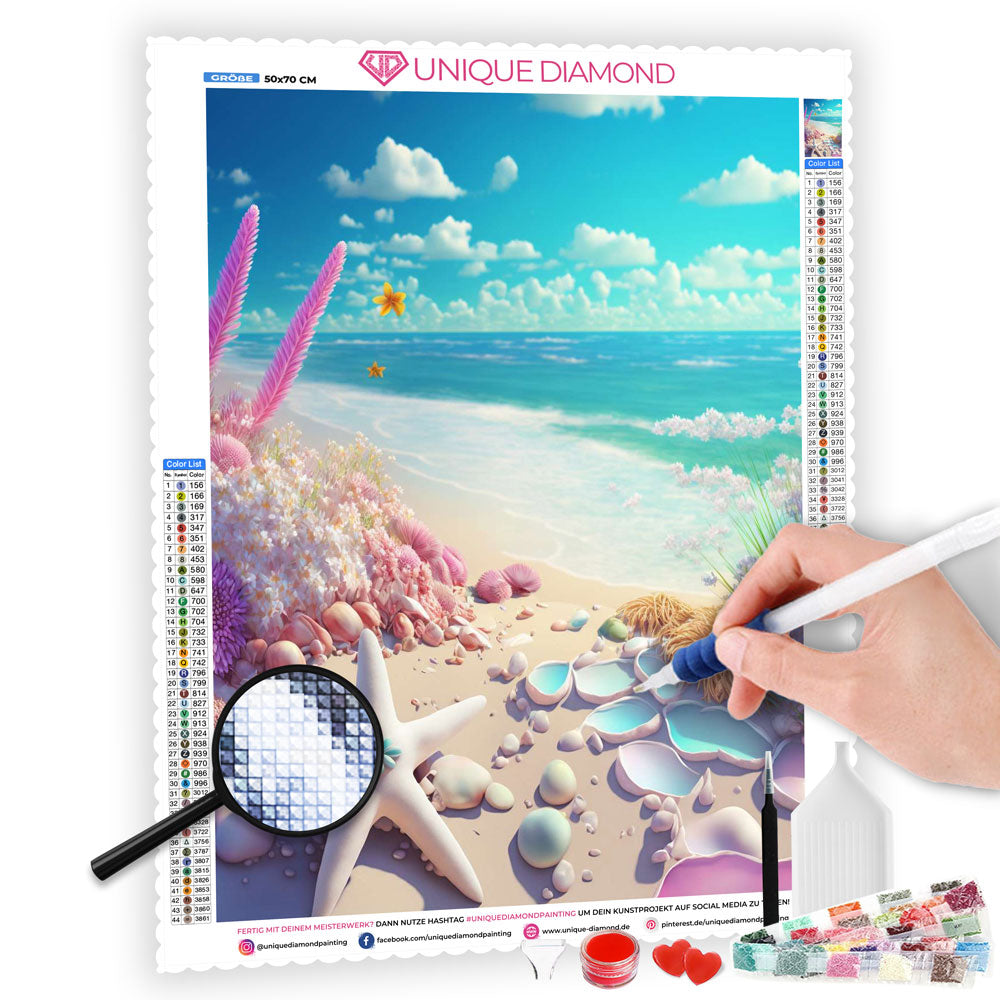 5D Diamond Painting AB Steine Magic Beach, Unique-Diamond