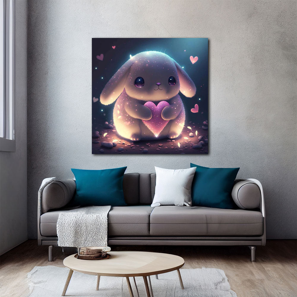 5D Diamond Painting Hase mit Herz, Unique-Diamond