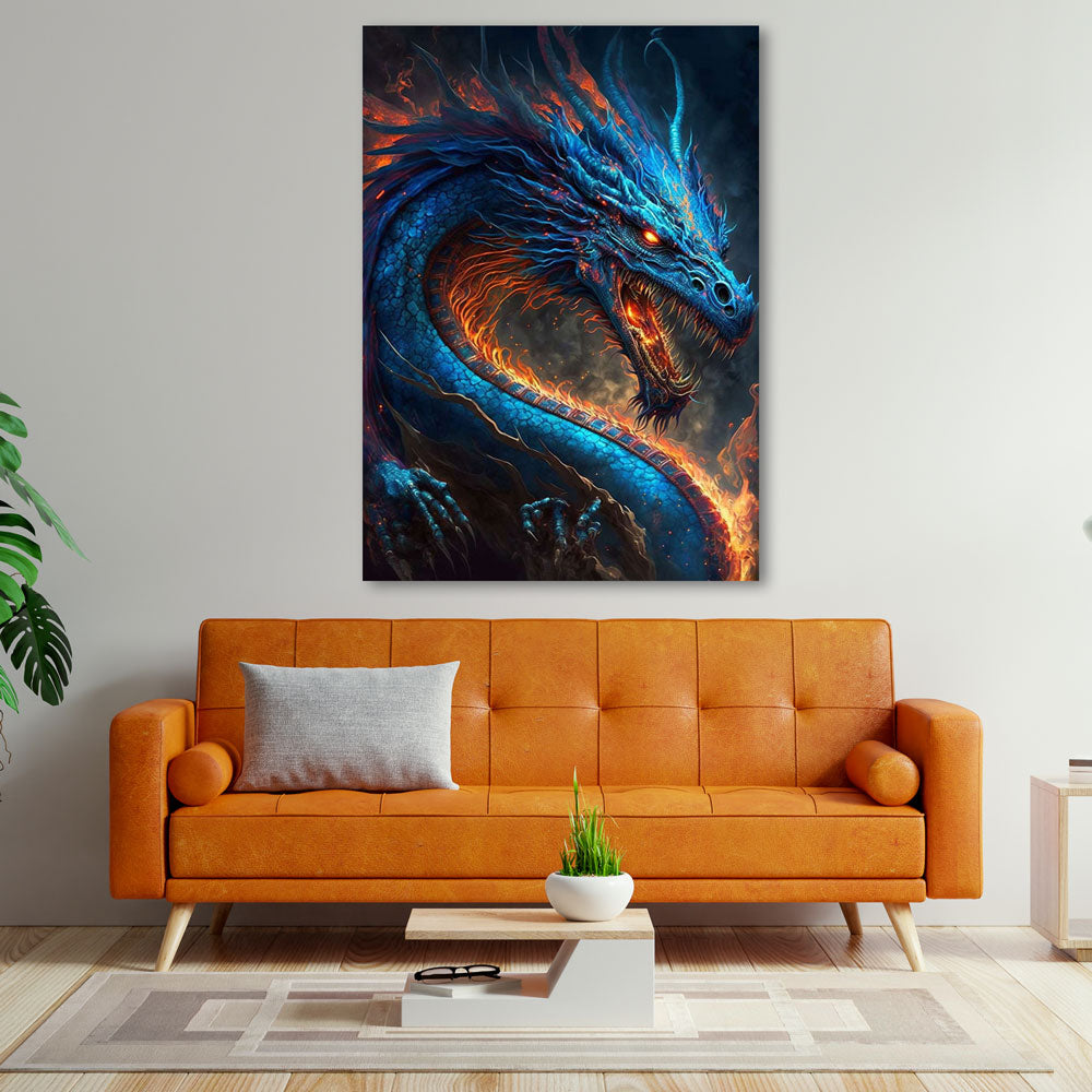 5D Diamond Painting AB Steine Feuer Drache, Unique-Diamond