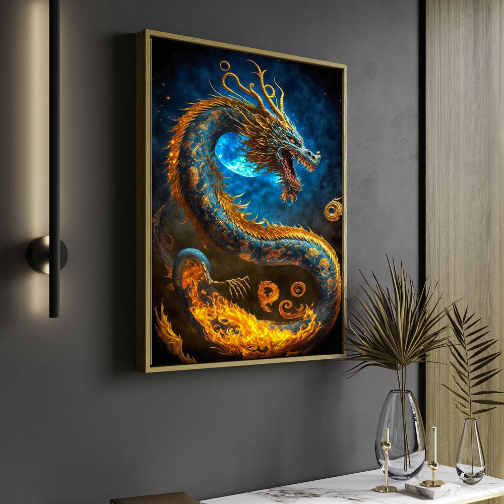 5D Diamond Painting AB Steine Goldener Drache, Unique-Diamond