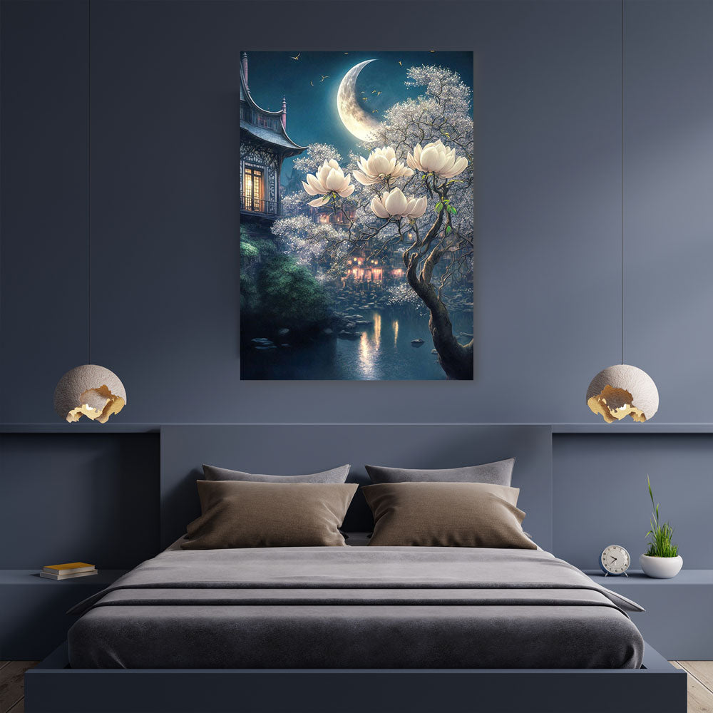 5D Diamond Painting Dorf im Mondschein, Unique-Diamond