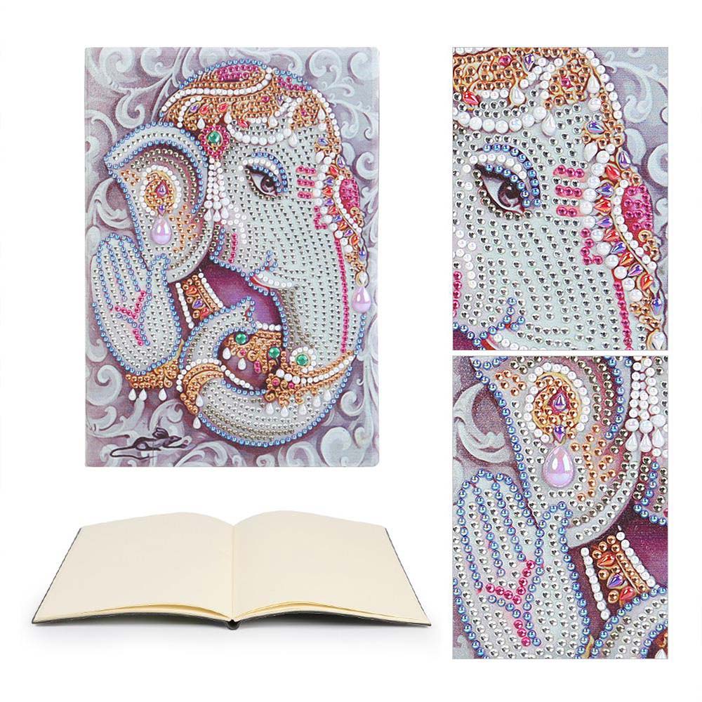 5D Diamond Painting Notizbuch Elefantengott Ganesha, Unique-Diamond