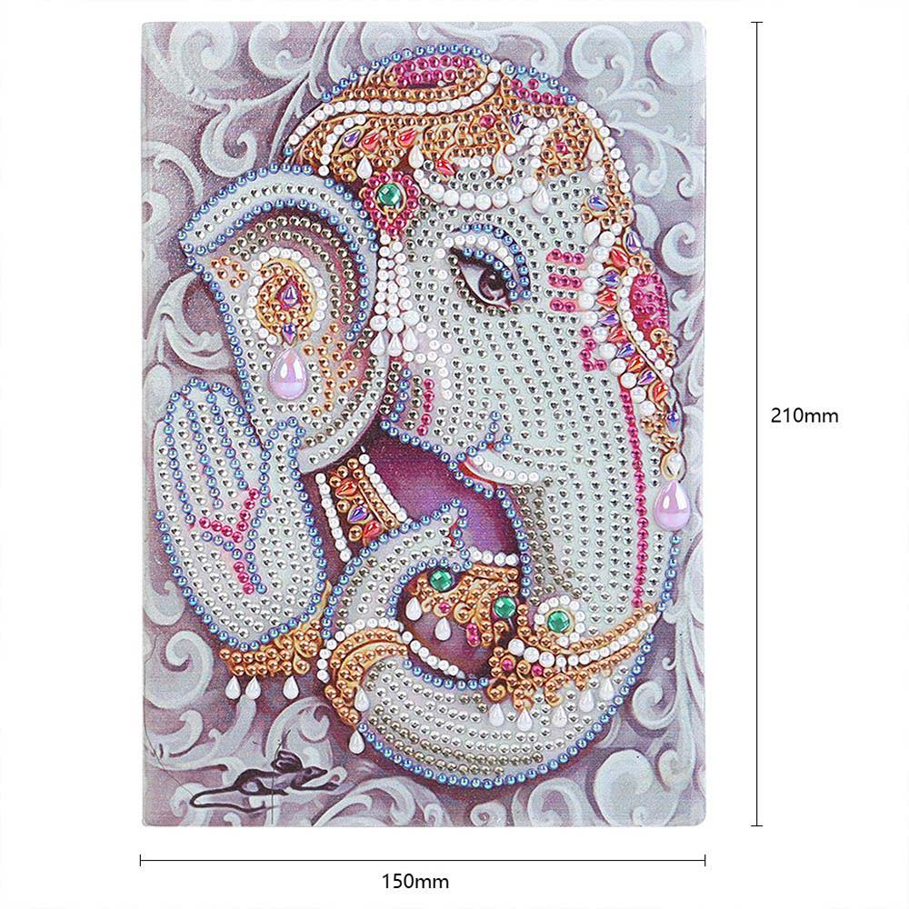 5D Diamond Painting Notizbuch Elefantengott Ganesha, Unique-Diamond