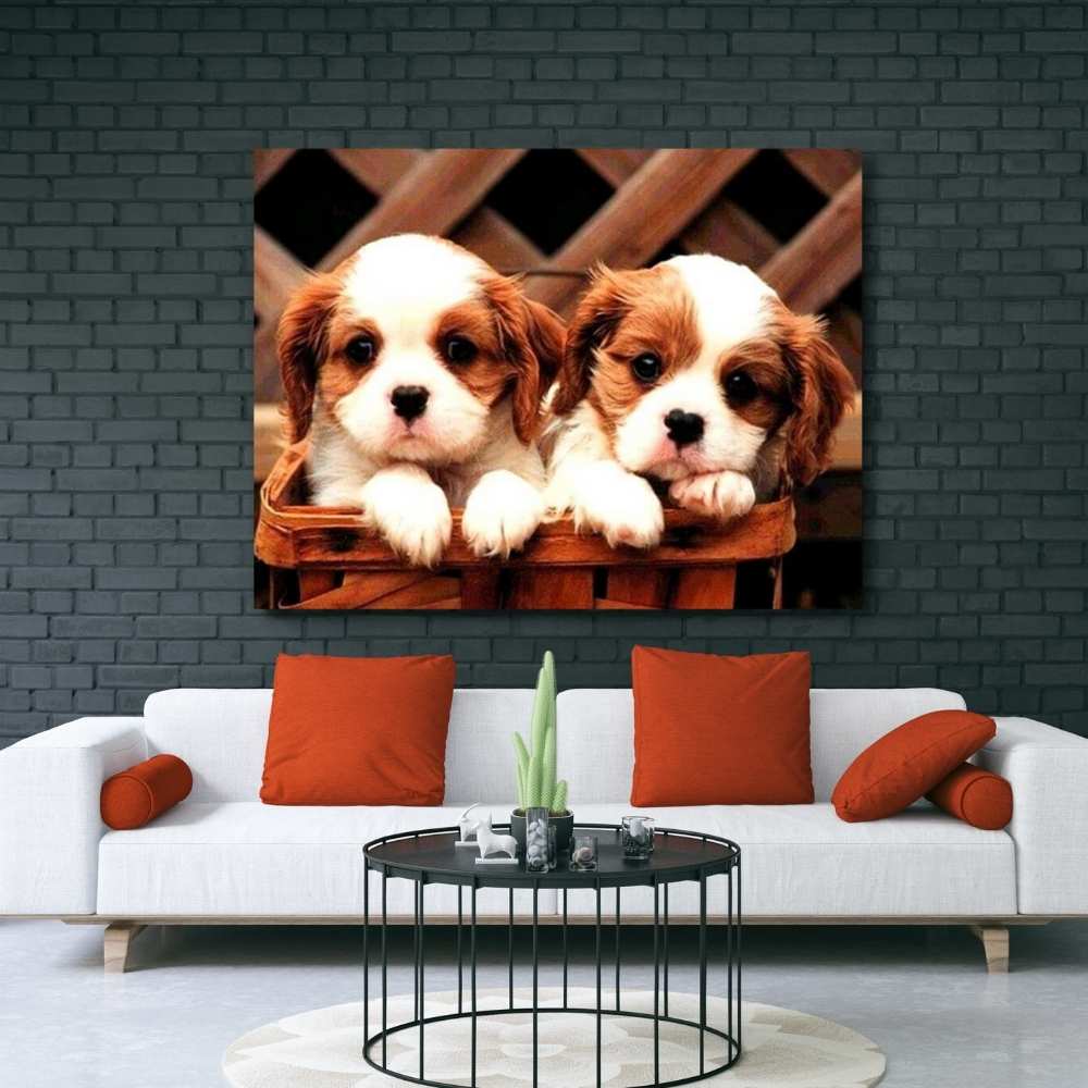 5D Diamond Painting Zwei süße Hundewelpen Unique-Diamond