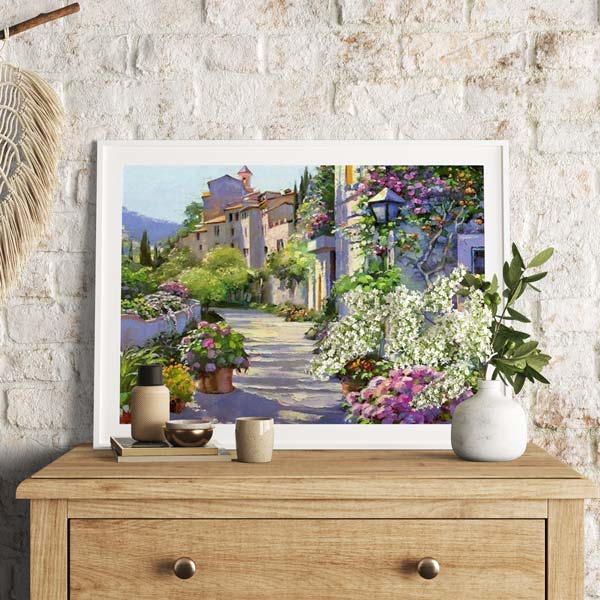 5D Diamond Painting AB Steine Blumenweg - Unique-Diamond