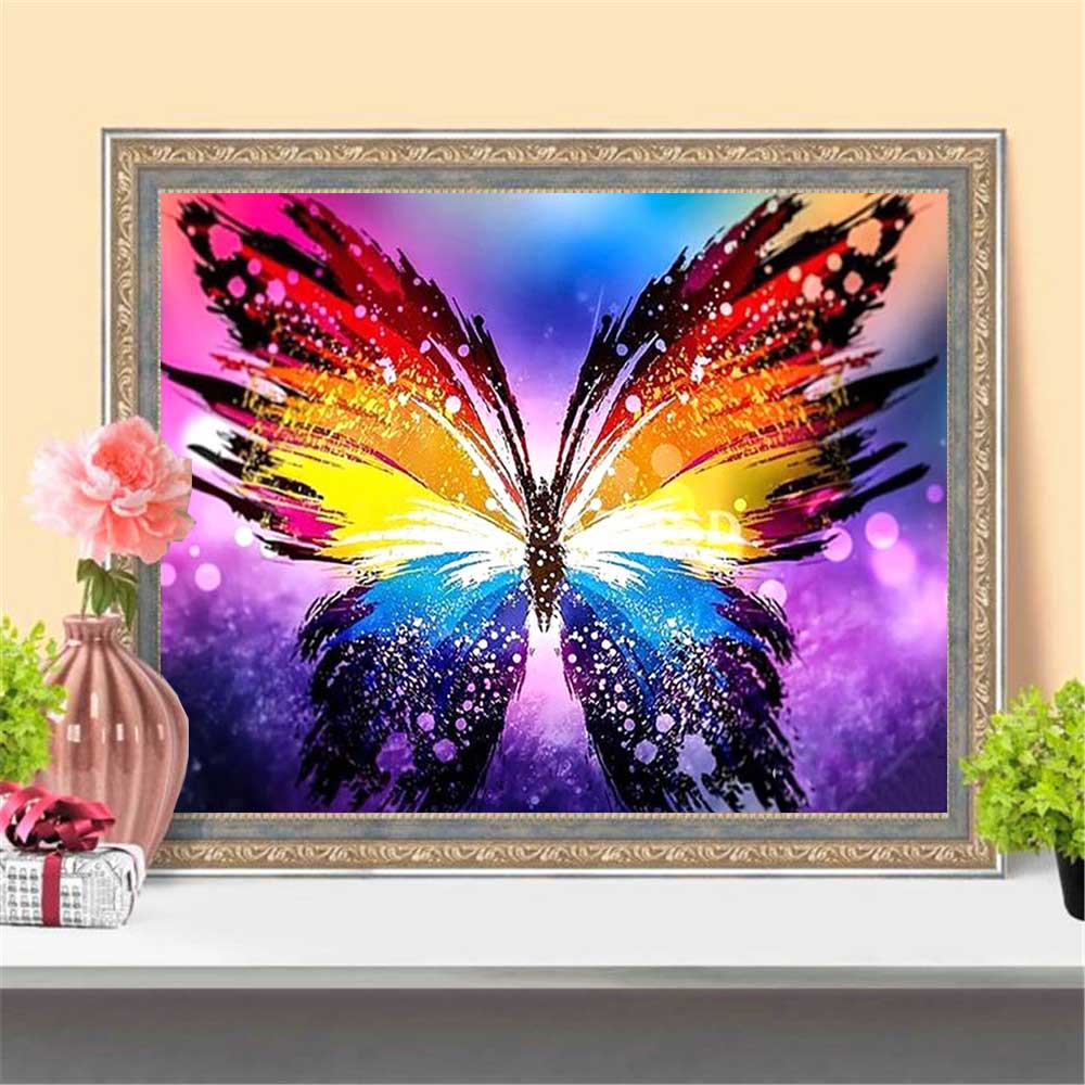 5D Diamond Painting AB Steine Farben Schmetterling - Unique-Diamond
