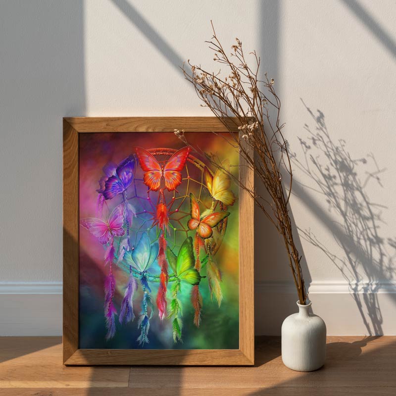 5D Diamond Painting AB Steine Schmetterlinge Traumfänger - Unique-Diamond