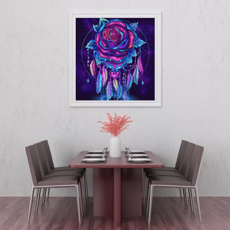 5D Diamond Painting AB Steine Traumfänger Rose - Unique-Diamond