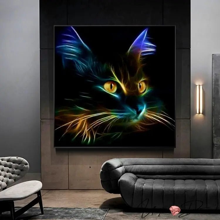 5D Diamond Painting abstrakt Katze - Unique-Diamond
