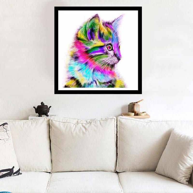 5D Diamond Painting Abstrakte Katze - Unique-Diamond
