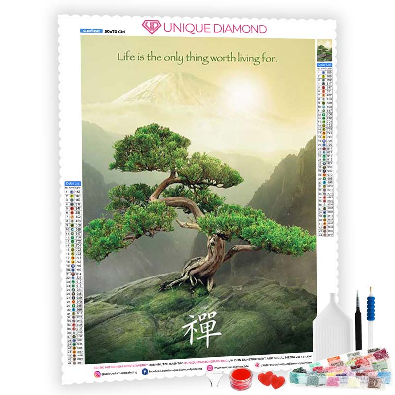 5D Diamond Painting Bonsai Zen Baum - Unique-Diamond