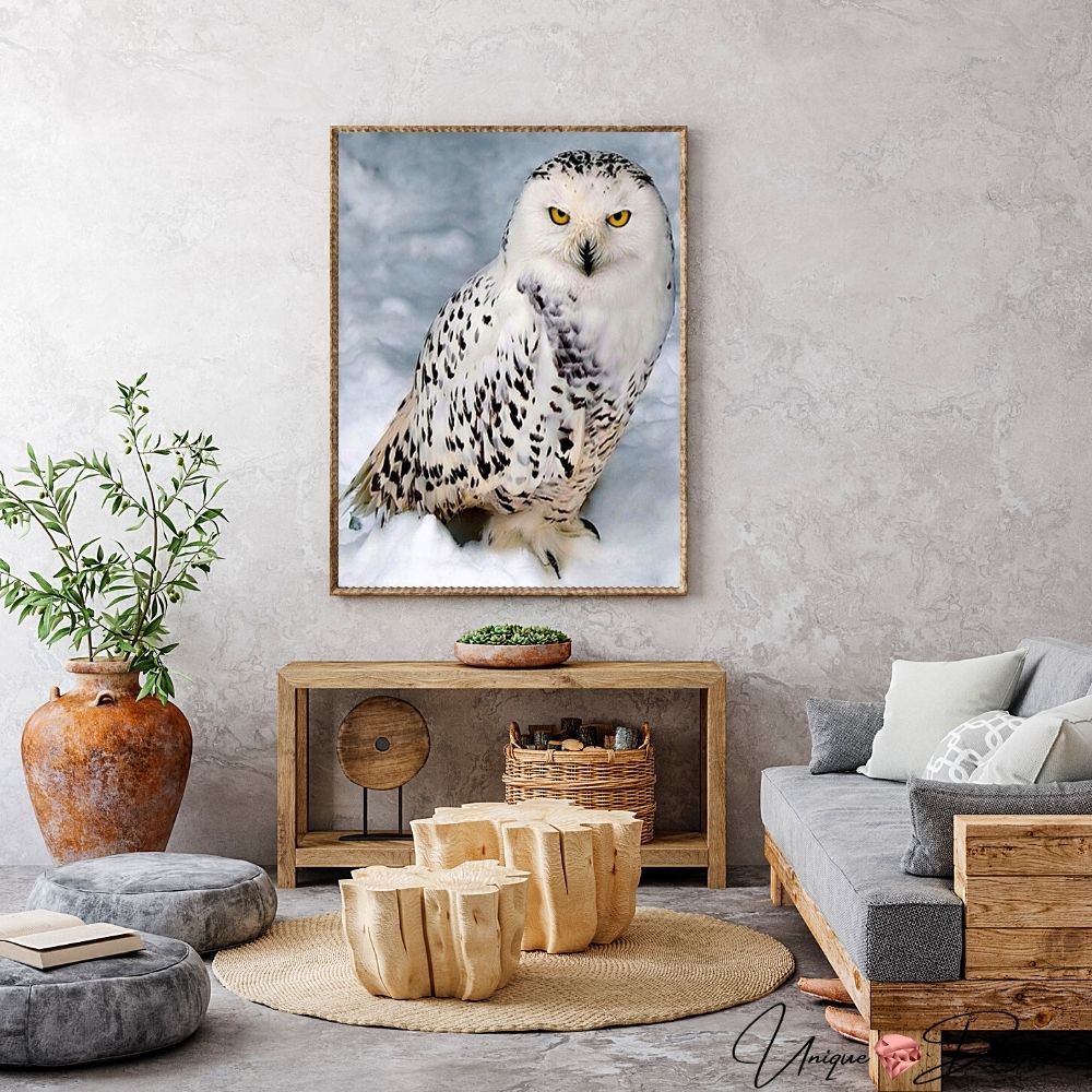 5D Diamond Painting Eule im Schnee - Unique-Diamond