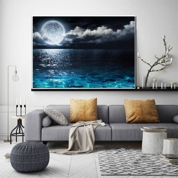5D Diamond Painting Fantasy Mondschein am Strand - Unique-Diamond