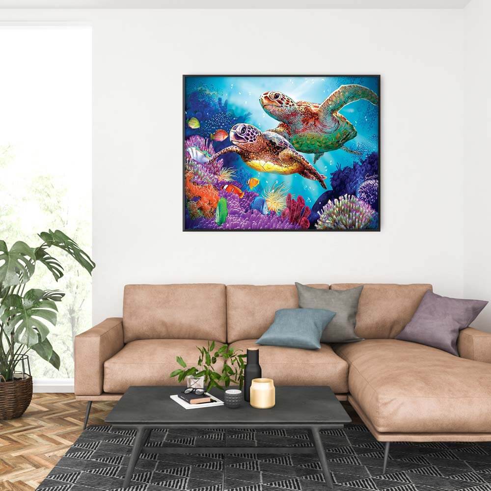 5D Diamond Painting Farbige Schildkröten - Unique-Diamond