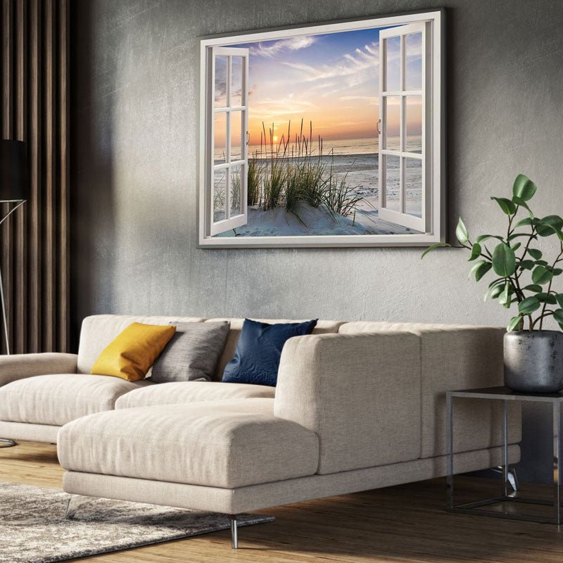 5D Diamond Painting Fenster als Weg zum Strand - Unique-Diamond