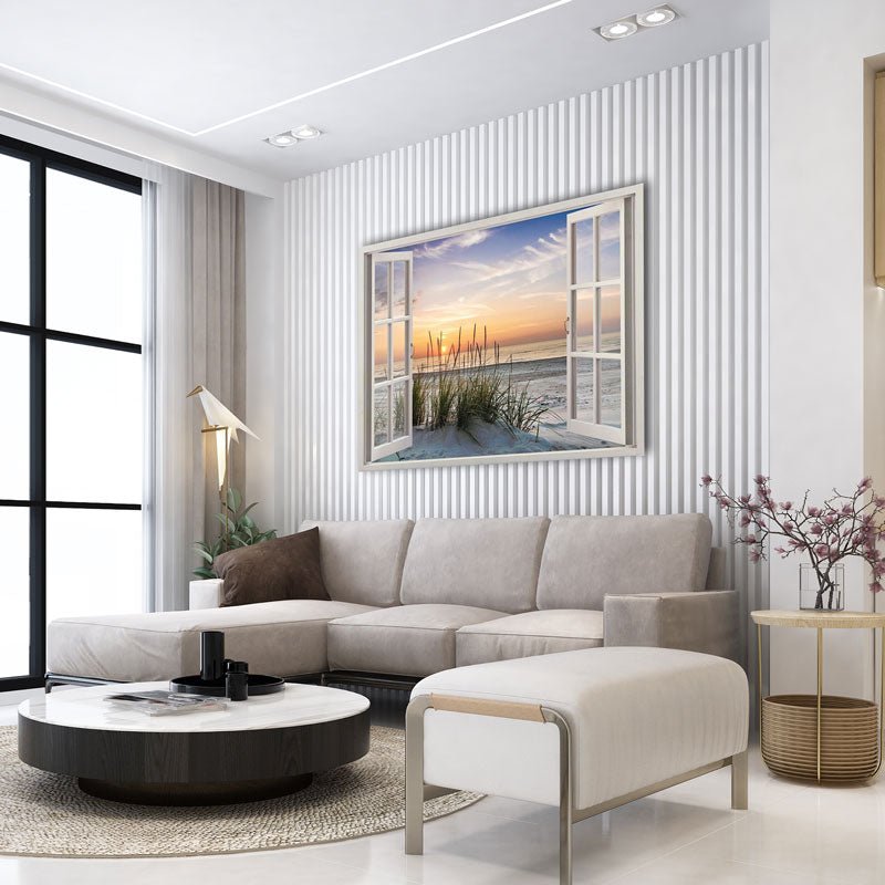 5D Diamond Painting Fenster als Weg zum Strand - Unique-Diamond