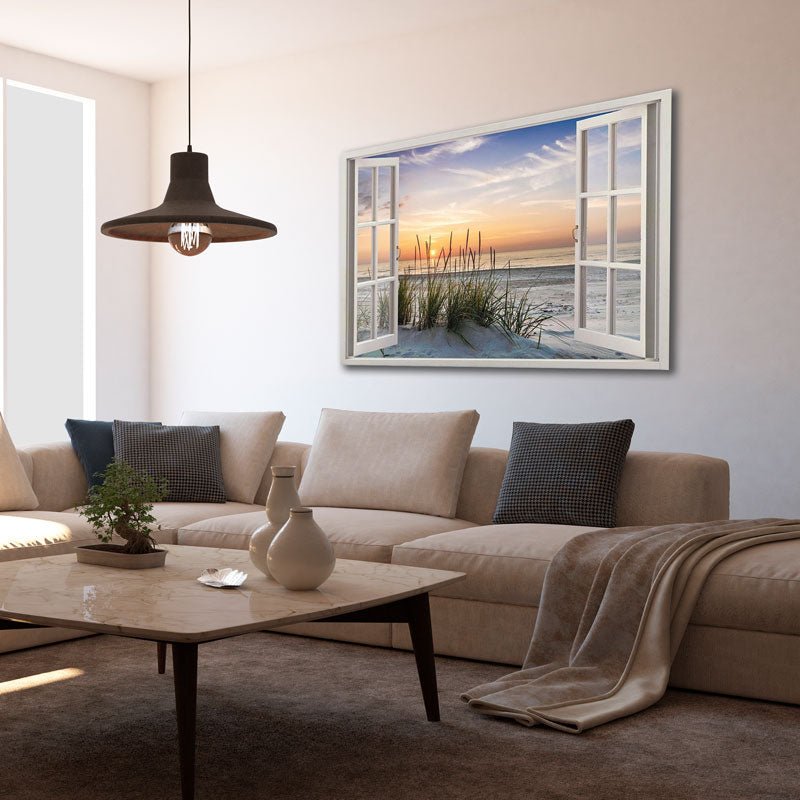 5D Diamond Painting Fenster als Weg zum Strand - Unique-Diamond