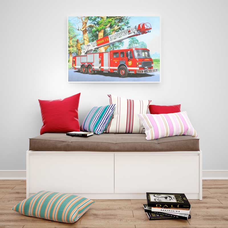 5D Diamond Painting Feuerwehrauto - Unique-Diamond