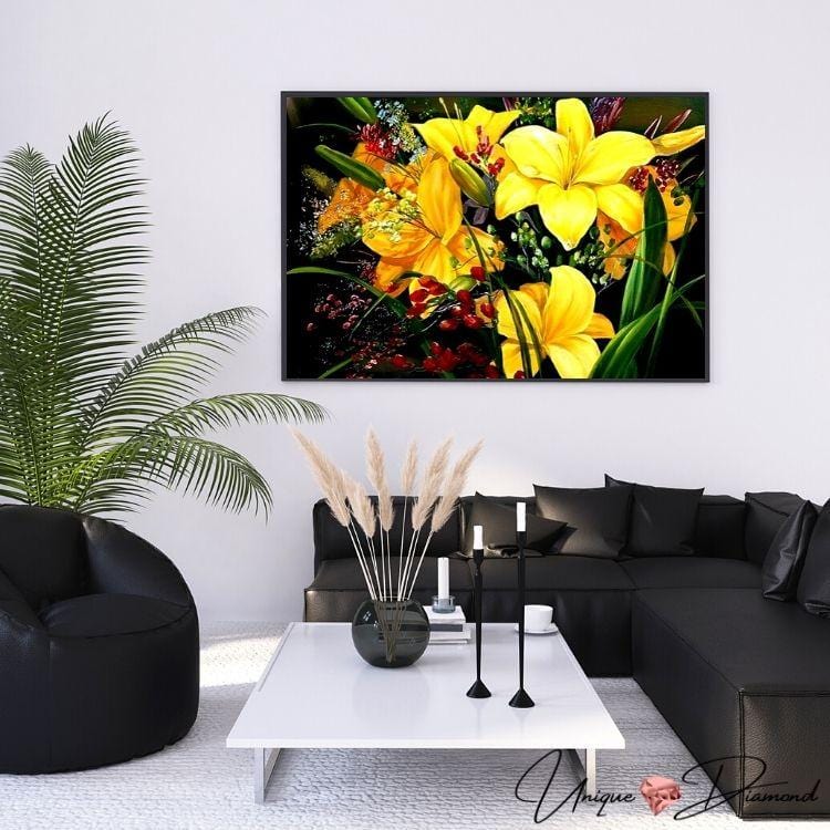 5D Diamond Painting gelber Blumenstrauß - Unique-Diamond