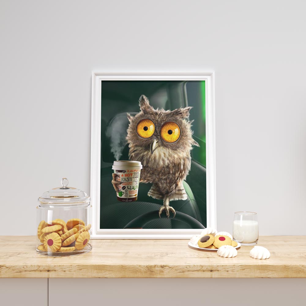 5D Diamond Painting Kaffee Eule - Unique-Diamond
