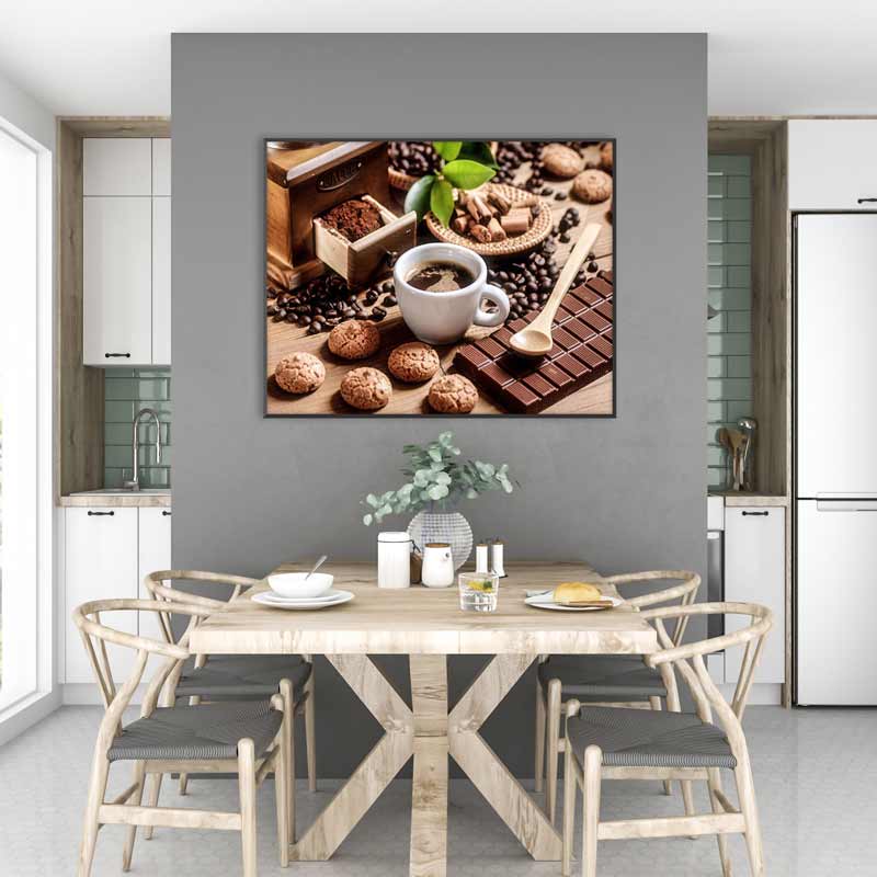 5D Diamond Painting Kaffee mit Schokolade und Keksen - Unique-Diamond