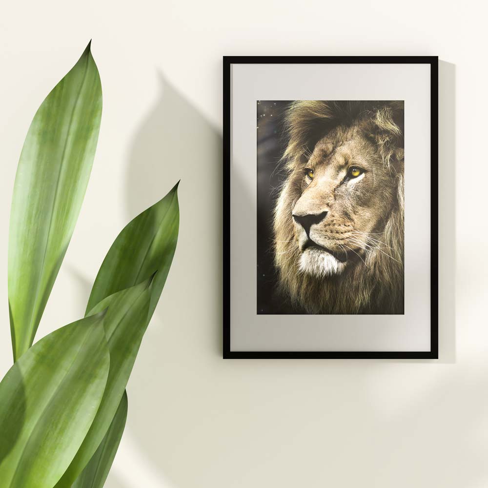 5D Diamond Painting Löwe mit gelben Augen - Unique-Diamond