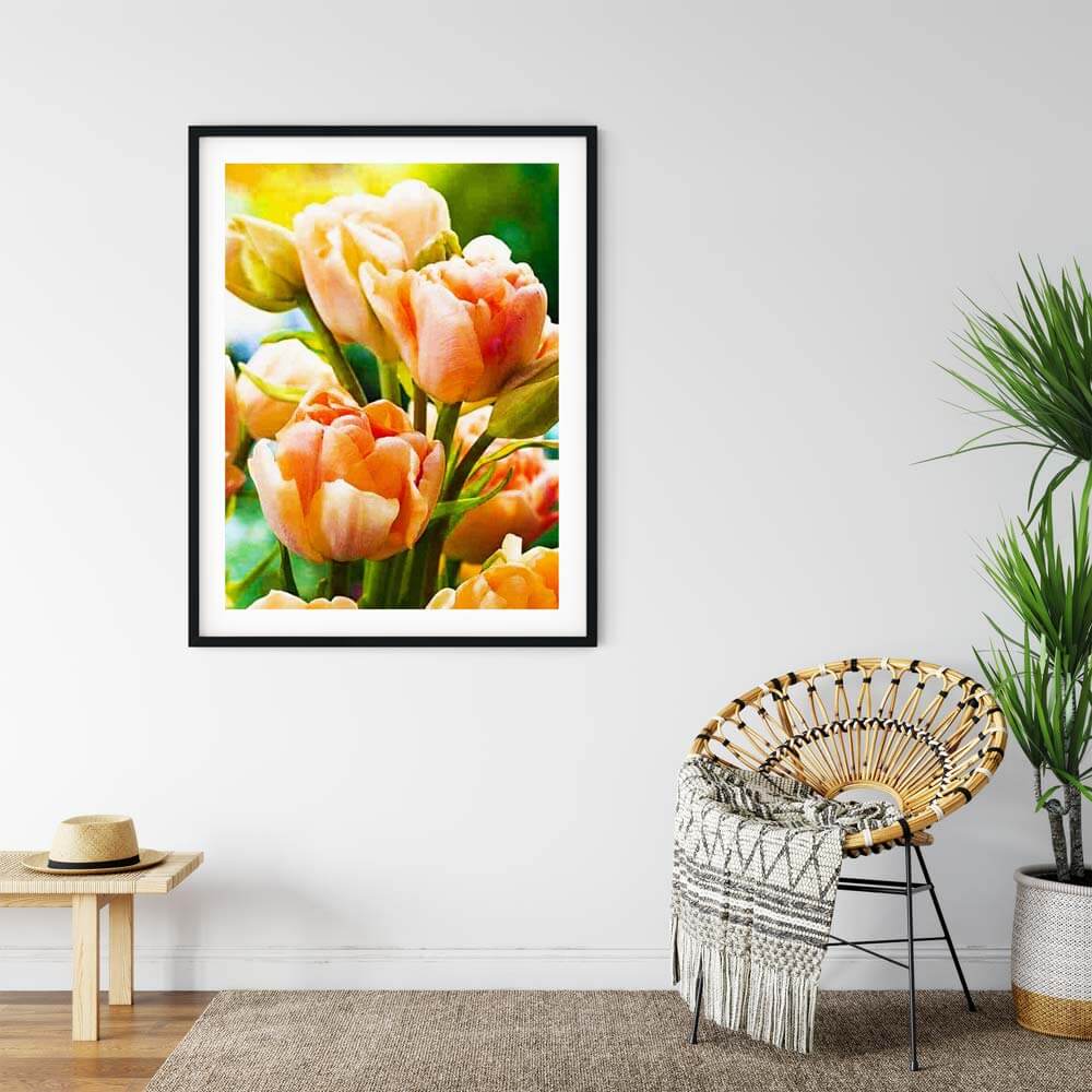 5D Diamond Painting Orangene Tulpen - Unique-Diamond